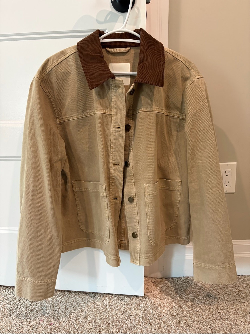 Gentle Fawn Tan Utility Jacket with Brown Corduroy Collar